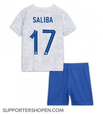 Frankrike William Saliba #17 Bortatröja Barn VM 2022 Kortärmad (+ korta byxor)
